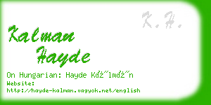 kalman hayde business card